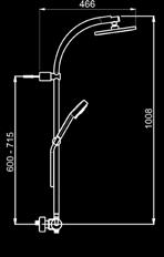 Aufputz-Thermostat mit Ab-/Umstellventil Handbrause