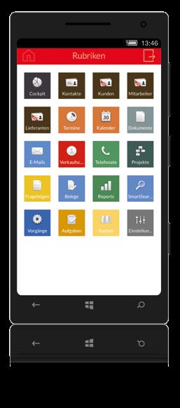 Entsprechende x9 Apps für alle gängigen mobilen Plattformen auf SmartDesign -Basis sorgen dafür, dass CAS genesisworld auch außerhalb des Büros eine