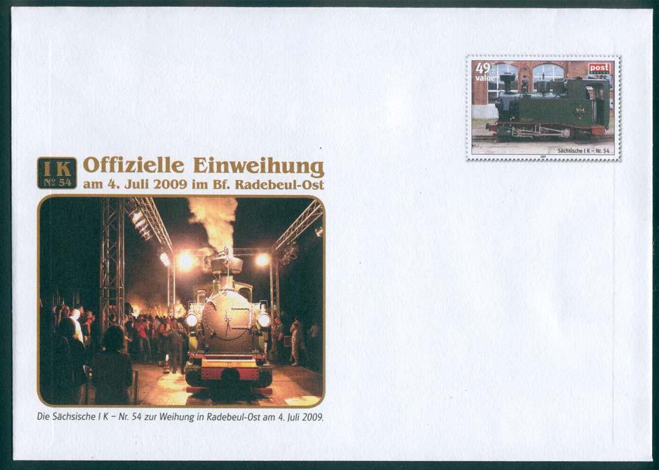 U Umschläge 16B3. Ausgabe Sonderausgabe zur offiziellen Einweihung des Nachbaus der ersten sächsischen Schmalspurbahnlok.