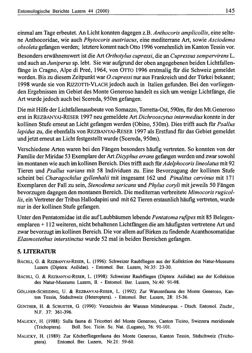 Entomologische Natur-Museum Berichte Luzern 44 und Entomologische (2000) Gesellschaft Luzern; download www.bi