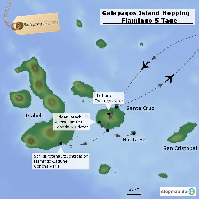 Bei diesem 5-tägigen Galapagos Island Hopping reisen wir zu vier verschiedenen Inseln des Galapagos-Archipels: Santa Cruz, Santa Fe und Isabela.