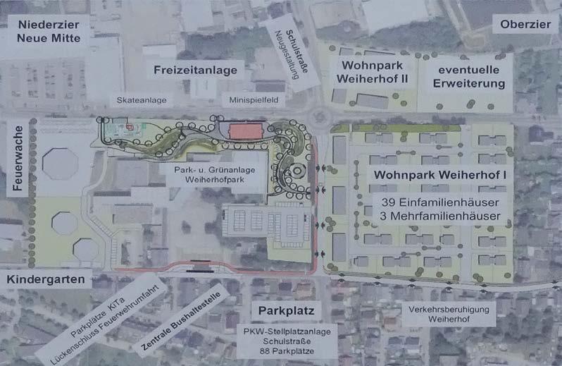 3 Vorhaben Die Gemeinde Niederzier plant im Baufeld Wohnpark Weiherhof II sechs Mehrfamilienhäuser mit insgesamt 57 Wohneinheiten zu errichten, Derzeit ist der Wohnpark Weiherfeld I mit 39