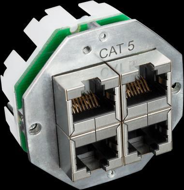 Anschlussdosen 10GBASE-T GHMT zertifiziert KDD 500 CS 5/5/5/5 KDD 500 CS 3/3/3/3 KDD 500 CS 5/5/3/3 KDD 500 Cablesharing Einsatz 4 x Cat.
