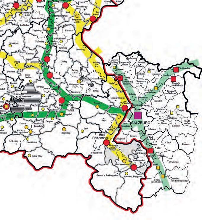 RAHMENBEDINGUNGEN ÜBERGEORDNETE PLANUNGEN Ausschnitt, Karte 1, Raumstruktur der Region Südostbayern, o.