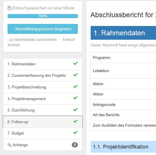 Sollten Sie anschließend noch Änderungen im Budget vornehmen, so werden diese auch direkt in den Entwurf des Schlussberichts übertragen.