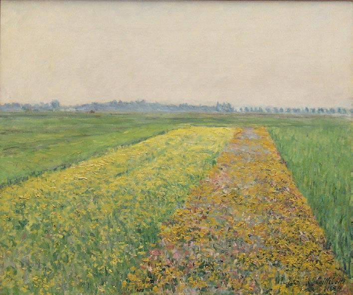 Gustave Caillebotte Die Ebene von Gennevilliers, gelbe Felder,