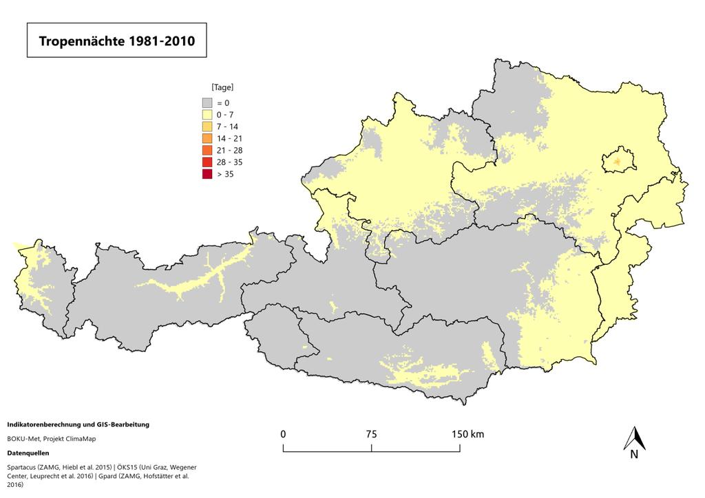 Österreichische Ergebnisse von ÖKS15 und ClimaMap