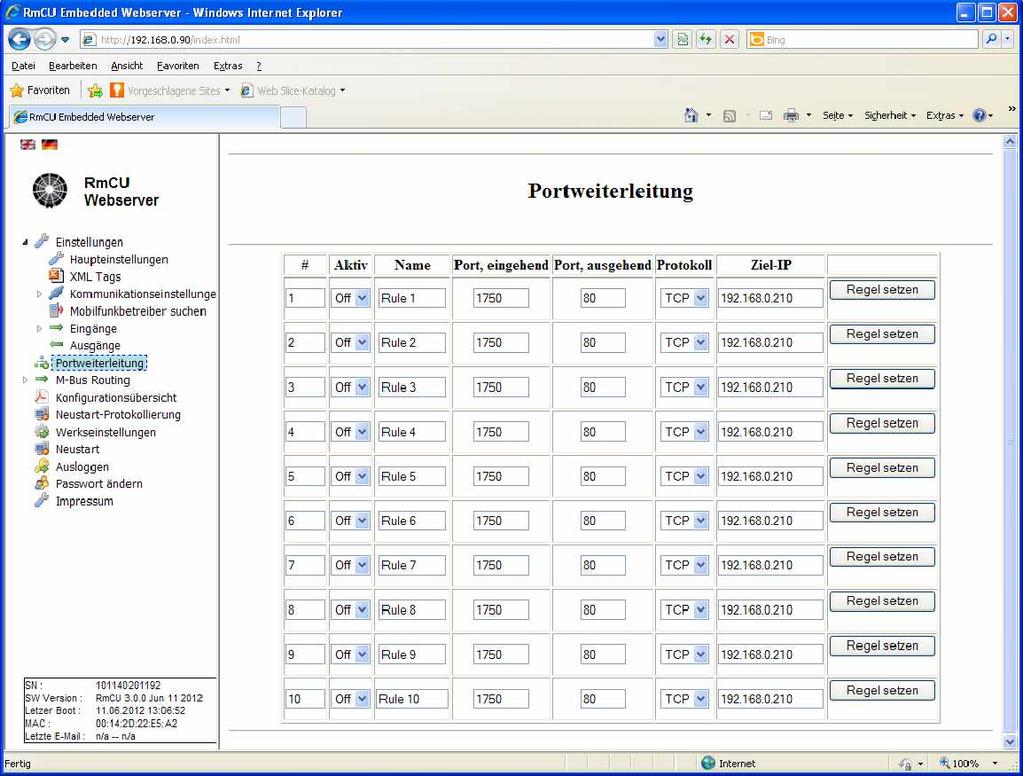 3.11 IP Anbindung 3.11.1 Allgemeine Features - Aufschaltung via LAN / WAN / DSL- Router oder integriertem Mobilfunkmodem - 2 lokale IP- Adressen zur Einbindung in Firmennetzwerke - DHCP Client - DNS