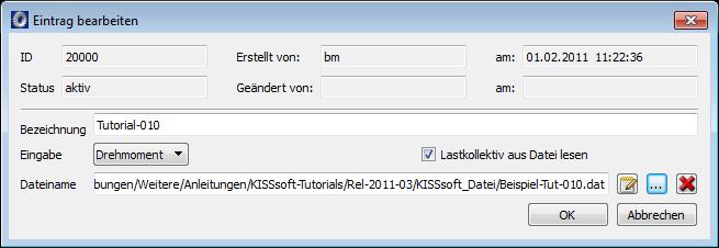 3.1.2 Datenbank - Dateieingabe Ein Lastkollektiv kann auch mit Hilfe einer Datei in die Datenbank übernommen werden.
