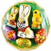 92 g Easter Basket, 92 g, 30 % 26722 14x Eierfaltschachtel, 128 g Present Box with bunny illustration, 128 g, filled with 8 g chocolate bars, 33 % 26723 20x