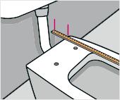 Arbeitsschritt Das Spülrohr kannst Du mit einer Metallbügelsäge an den markierten Stellen absägen.