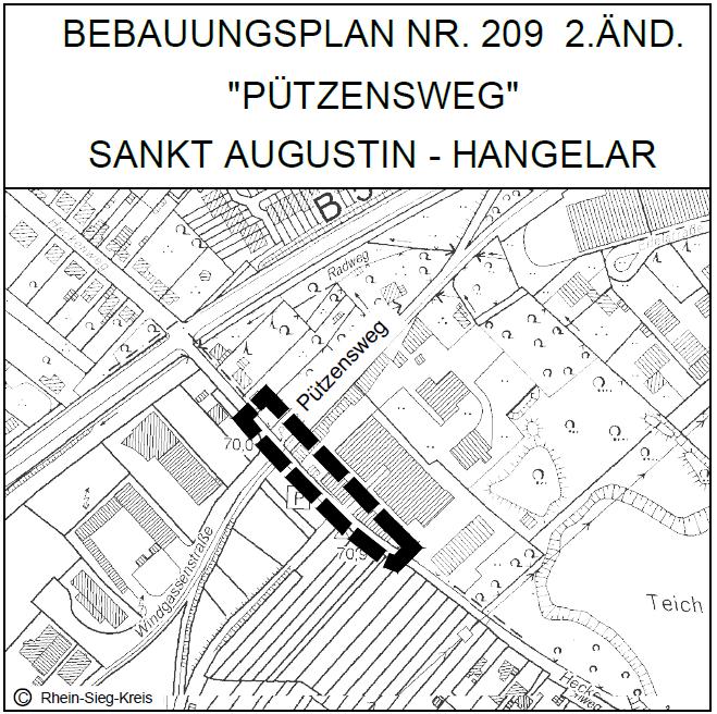 Bekanntmachung der Stadt Sankt Augustin Bebauungsplan Nr. 209, 2. Änderung Aufstellungsbeschluss gemäß 2 Abs.