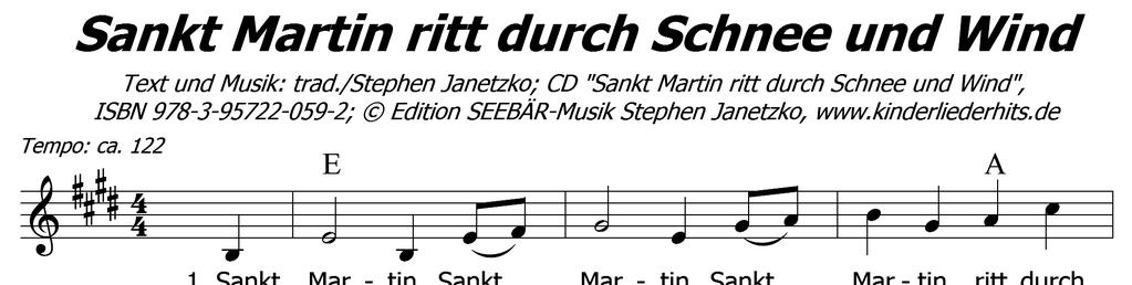 Sankt Martin ritt durch Schnee und Wind Text und Musik: trad.