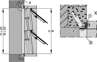 Einbau Rückschlagklappe mit geeigneten Schraubverbindungen (kundenseitig) befestigen, Bohrungen im Flansch (nur bei KUL-G) 9,5 mm.