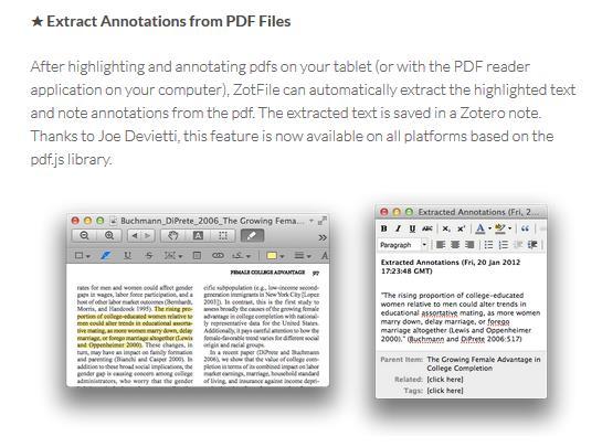 Zotero ZotFile: Advanced PDF management for Zotero Extension Übernahme