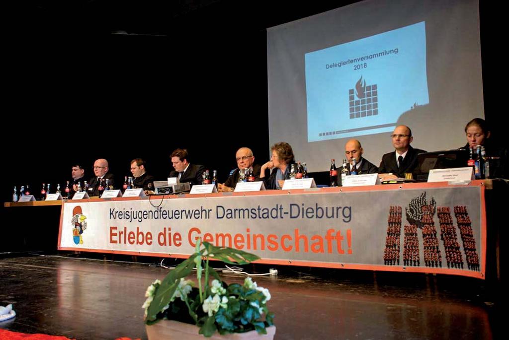 Mitgliederversammlung der KJF Da-Di A m 24. Februar fand die Mitgliederversammlung der Kreisjugendfeuerwehr (KJF) Darmstadt- Dieburg in der Kulturhalle in Schaafheim statt.