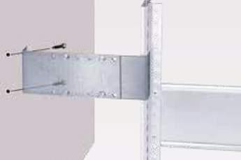 Lagertechnik Einzelteile Komponenten Zubehör Wandhalter für Einzelregale zur Wandbefestigung der Regale und als Kippsicherung in der Tiefe sowie in der im