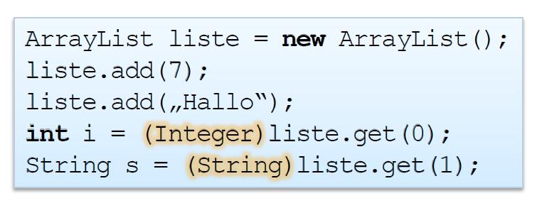 ArrayList Arrays dynamischer Länge, ähnlich zu Vektoren in C++ abgeleitete Klasse von List,