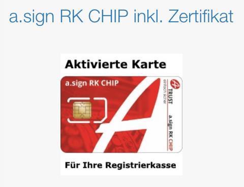 Sie können bei A-Trust folgende Produkte erwerben: Signaturkarte: a.sign RK-Chip inkl.