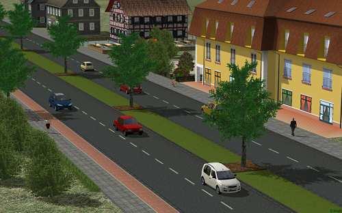 Ergänzungsset zu Stadtstraßen Mit diesem Set lassen sich Straßenzüge, Kreuzungen und Gleisquerungen realisieren.