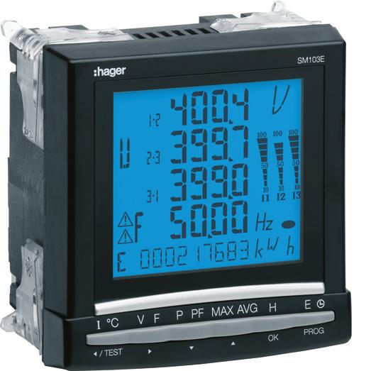 Die Multifunktionsmessgeräte von Hager ermöglichen dem System Stromkreise zu messen, überwachen und entsprechend zu steuern.