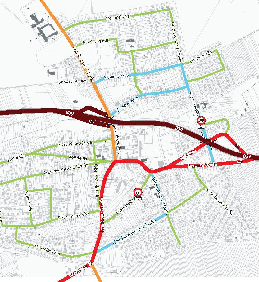 Straßenhierarchieplan Schifferstadt Hanhofen