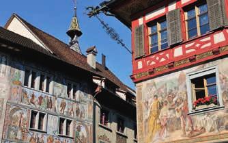 Gruppen-Führungen «Stein am Rhein» Stadt Stein am Rhein Lassen Sie sich im lebendigen Städtchen beim Betrachten der Architektur und den Fassadenmalereien in Gedanken ins Mittelalter zurückführen.