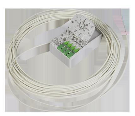 integrierte Anschlussleiste für 8 Kupplungen, Halter für Spleißverbindungen und Kabelüberschüsse, um den korrekten Biegeradius der Fasern zu gewährleisten.