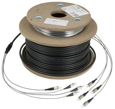 Das Kabel enthält Kevlar-Fasern für eine höhere Zugbelastung. Faseranzahl Anwendung Min. Biegeradius Max. Zuglast Verlegung Betriebstemperatur Farbe Außenmantel 2 / 4 Fasern, Single-Mode G.