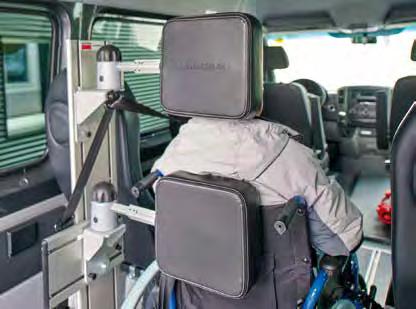 Safety-Rollstuhlverankerung auf Safety-Boden TM Egal, ob im Rollstuhl unterwegs oder auf dem Sitz Ihre Passagiere sind stets bestens geschützt.