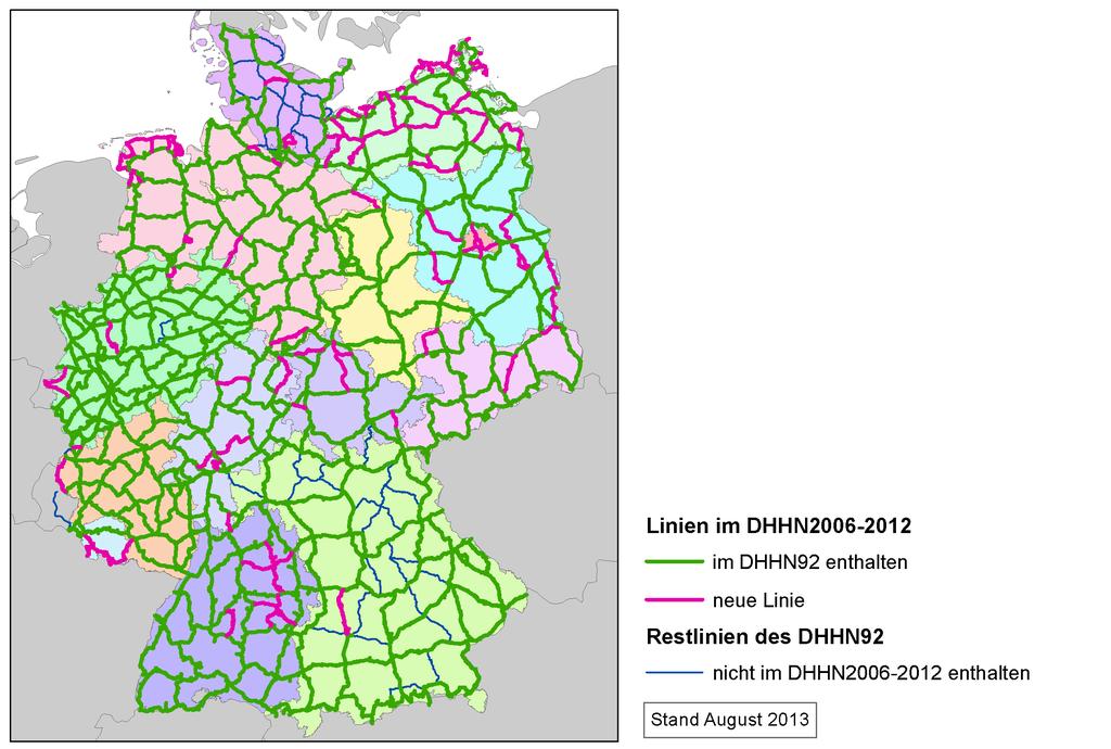 Netzkonfiguration des DHHN2016 Linienlänge DHHN92: 26 394 km Linienlänge DHHN 2016 Ursprünglicher Netzentwurf: (57 % des DHHN92-2012) Endgültiger