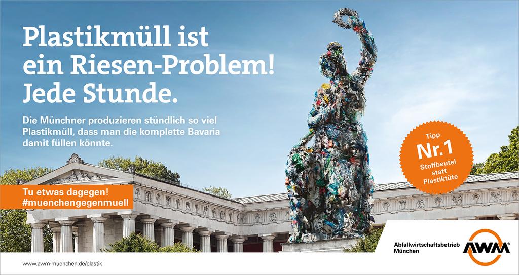 Antwort zu Frage 15 Jede Stunde werfen wir in München jede Menge Plastikmüll weg.