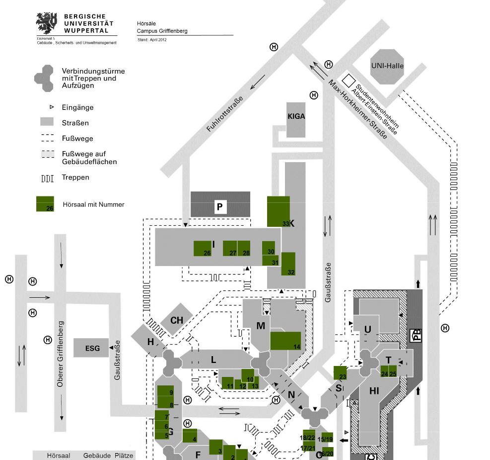 LAGEPLAN HAUPTCAMPUS GRIFFLENBERG (die Tagung findet im Gebäude K statt)