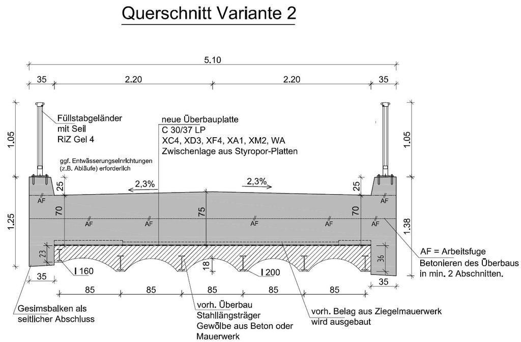 8. Blatt zur Konzeptionellen Vorplanung - Bw 04 Störbrücke Rotensande 16-030 Der Anschluss der Pfähle an den Widerlagerbalken erfolgt über angeschweißte Bewehrungsstäbe.