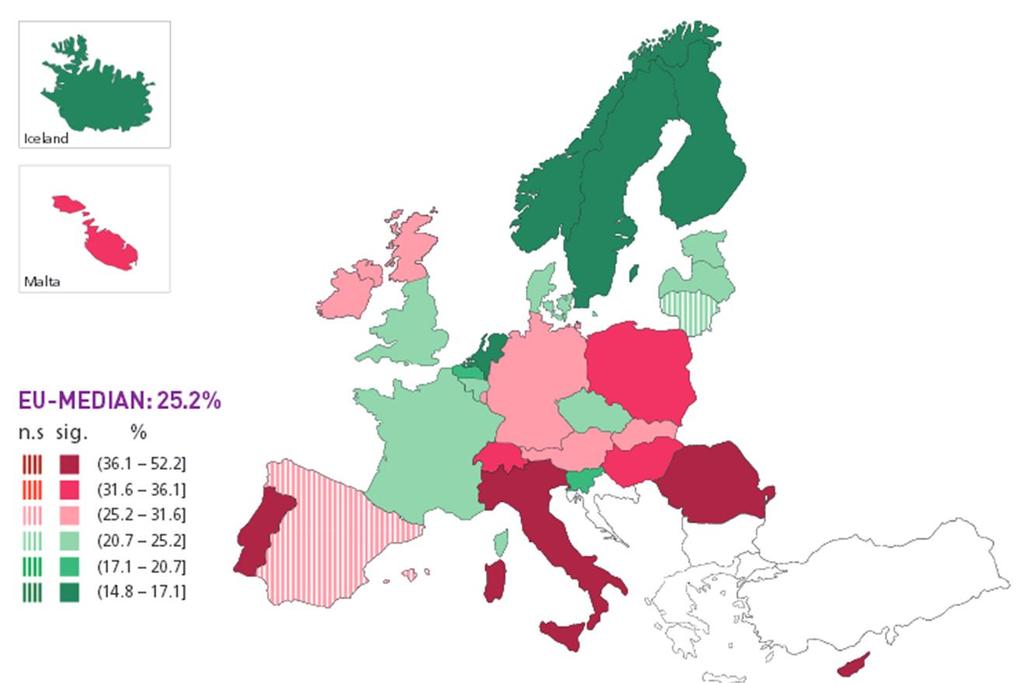 Sectio-Anteil an allen Geburten 2010, Europa Quelle:
