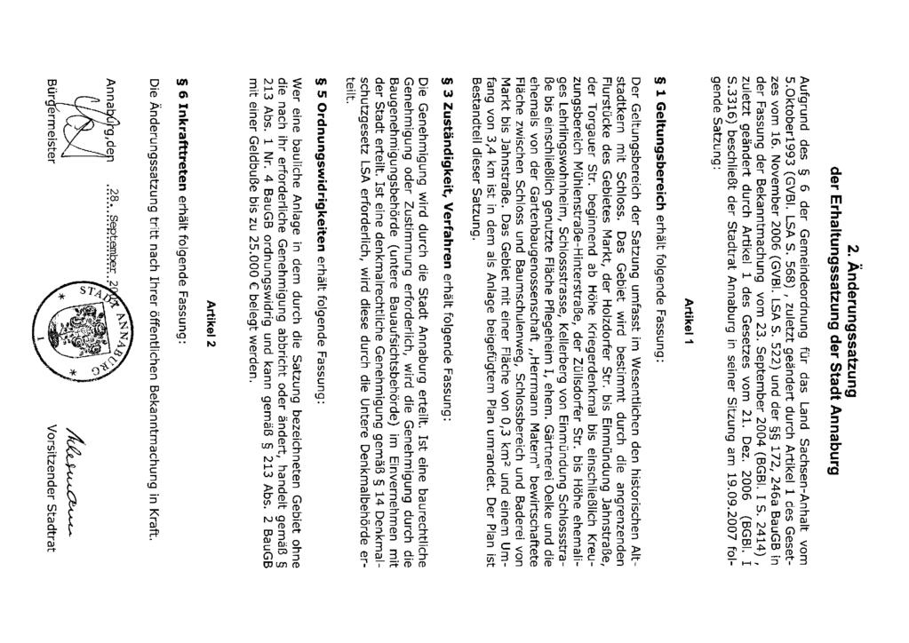 Amtsblatt der Verwaltungsgemeinschaft Annaburg Prettin Nr. 10 vom 09.10.2007 Satzung 7 Satzung über die Abwälzung der Abwasserabgabe der Gemeinde Axien Auf der Grundlage der 6 Abs.