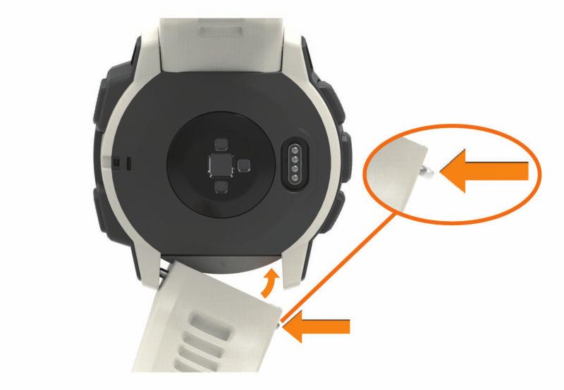 2 Entfernen Sie das Armband von der Uhr. Gerätewartung Pflege des Geräts HINWEIS Verwenden Sie keine scharfen Gegenstände zum Reinigen des Geräts.