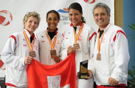 mit Coach Franco Pisino EM-Bronze 2012 für Aurélie Magnin,