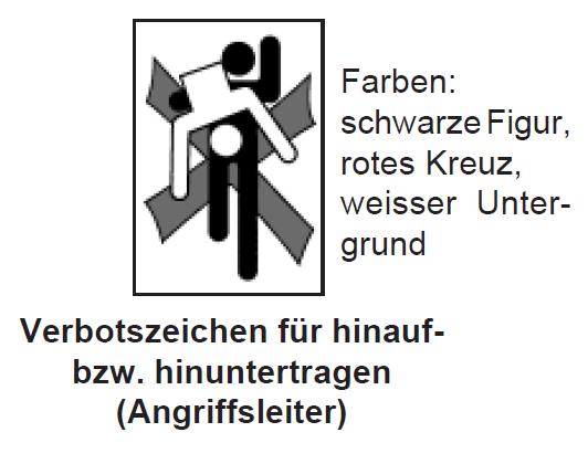 Aus diesem Grund empfehlen wir, diese Hinweise mithilfe eines gut sichtbar auf der Leiter angebrachten Aufklebers (erhältlich beim SFV unter der Bestellnummer 07.12) anzubringen.