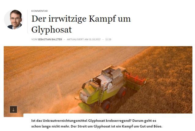 Pflanzenschutz in der Diskussion Glyphosat DMP/PMP Neonics