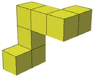 3 werden die Quadrate wie folgt angemalt: - Fläche nach vorn: rot - Flächen nach hinten: gelb - Flächen