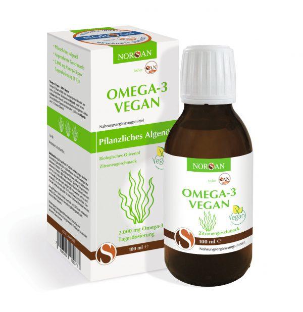 Omega-3 Vegan 2000 mg Omega-3 pro Tagesdosis (1 Teelöffel) 100 ml mit Vitamin D (vegan) aus
