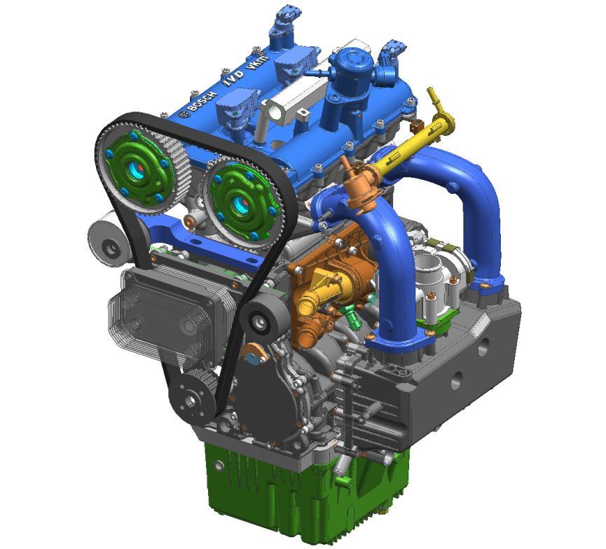 Optimierung des 2-Zylinderottomotors seitens der Robert Bosch GmbH MPE 850 DOHC NA Bauart Hubraum 850 cm 3 2-Zylinder