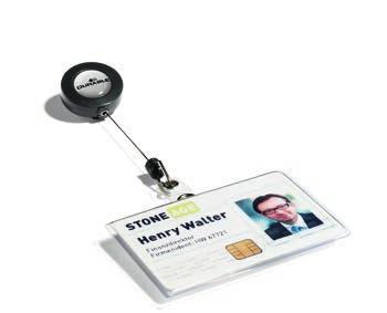 Ausweishalter AUSWEISHALTER MIT JOJO Darauf kann man sich verlassen: Ein Ausweishalter mit Jojo erlaubt einen schnellen Zugriff auf Zugangskarten, Sicherheits- oder