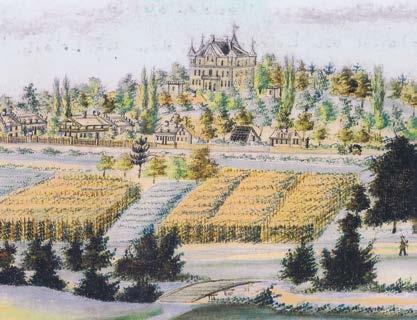 Historisches Abb. 4: Die kolorierte Federzeichnung aus dem Jahr 1856 von Max von Antorff zeigt den Platnersberg von der Heubrücke an der Pegnitz aus.