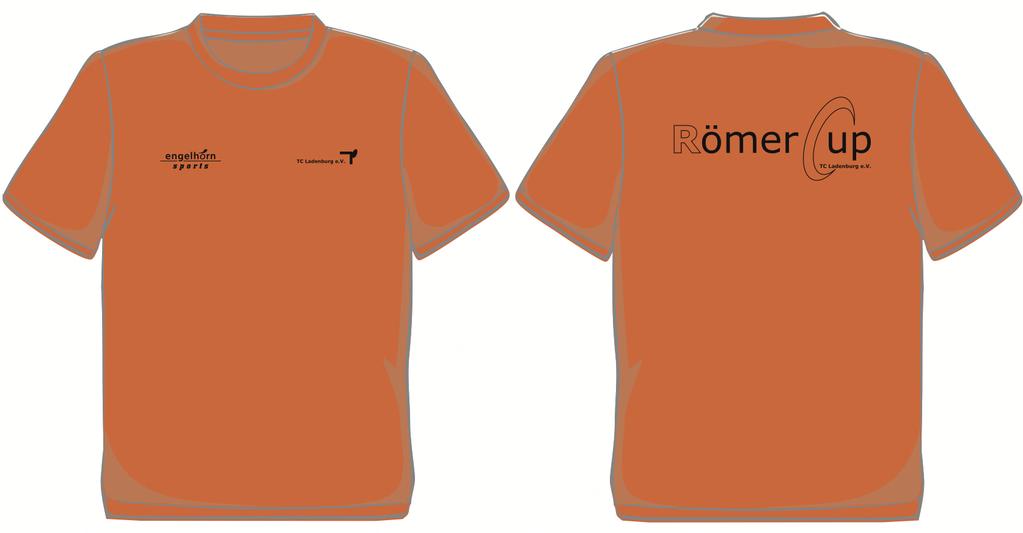 Kategorie VI. Turnier-Sponsoring RömerShirt Platzierung Ihres Firmenlogos auf dem RömerCup - Teilnehmer-Shirt. Das Sponsoring beträgt 800,00 (Spendenbescheinigung wird ausgestellt).