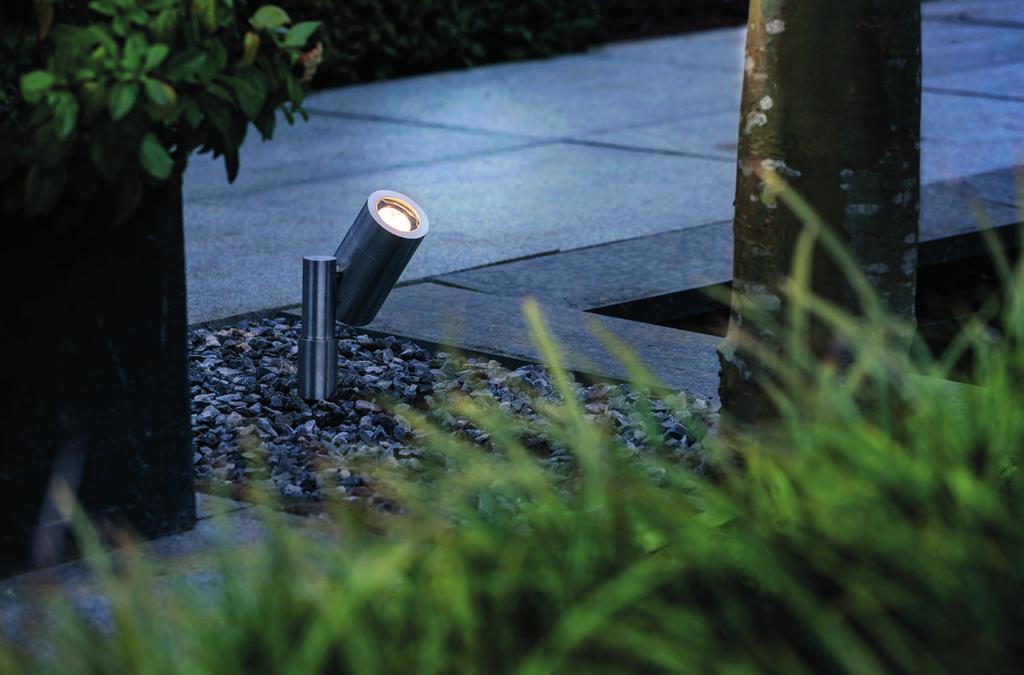Design-Strahler Edelstahl V2A Eindrucksvolle Beleuchtung von Pflanzen und Details im Garten