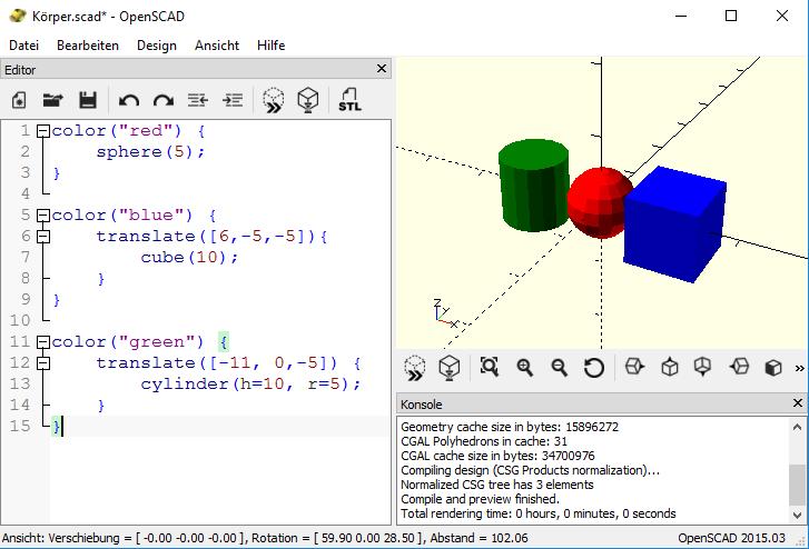 Hier werdet ihr die Grundlagen von OpenSCAD lernen, um damit euer erstes 3D- Objekt zu erstellen.