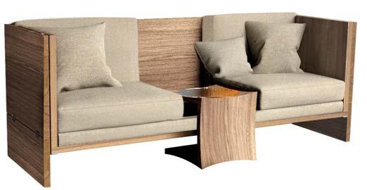 A sofa, a day bed, several dining table and desk settings are possible to assemble