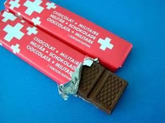 08 / Die Schweiz Klischees Schokolade 12 Eine der ersten Kundinnen, die Schokolade in grossen Mengen einkaufte, war die Schweizer Armee.